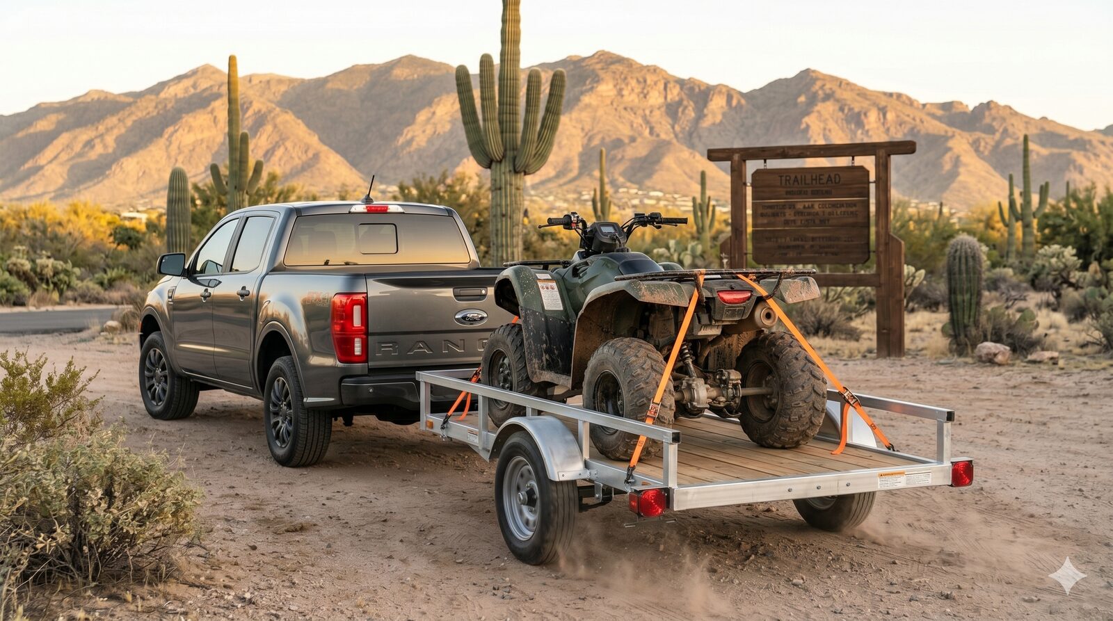ATV cargado en remolque utilitario